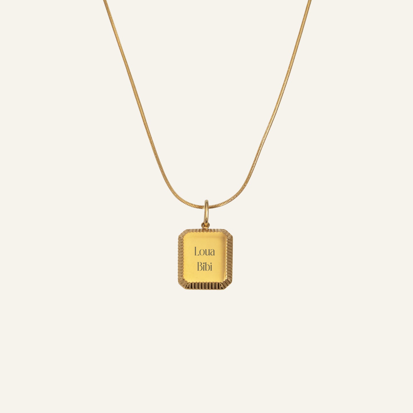 ENGRAVED NECKLACE WITH ILLUSTRATION #1 - GOLD