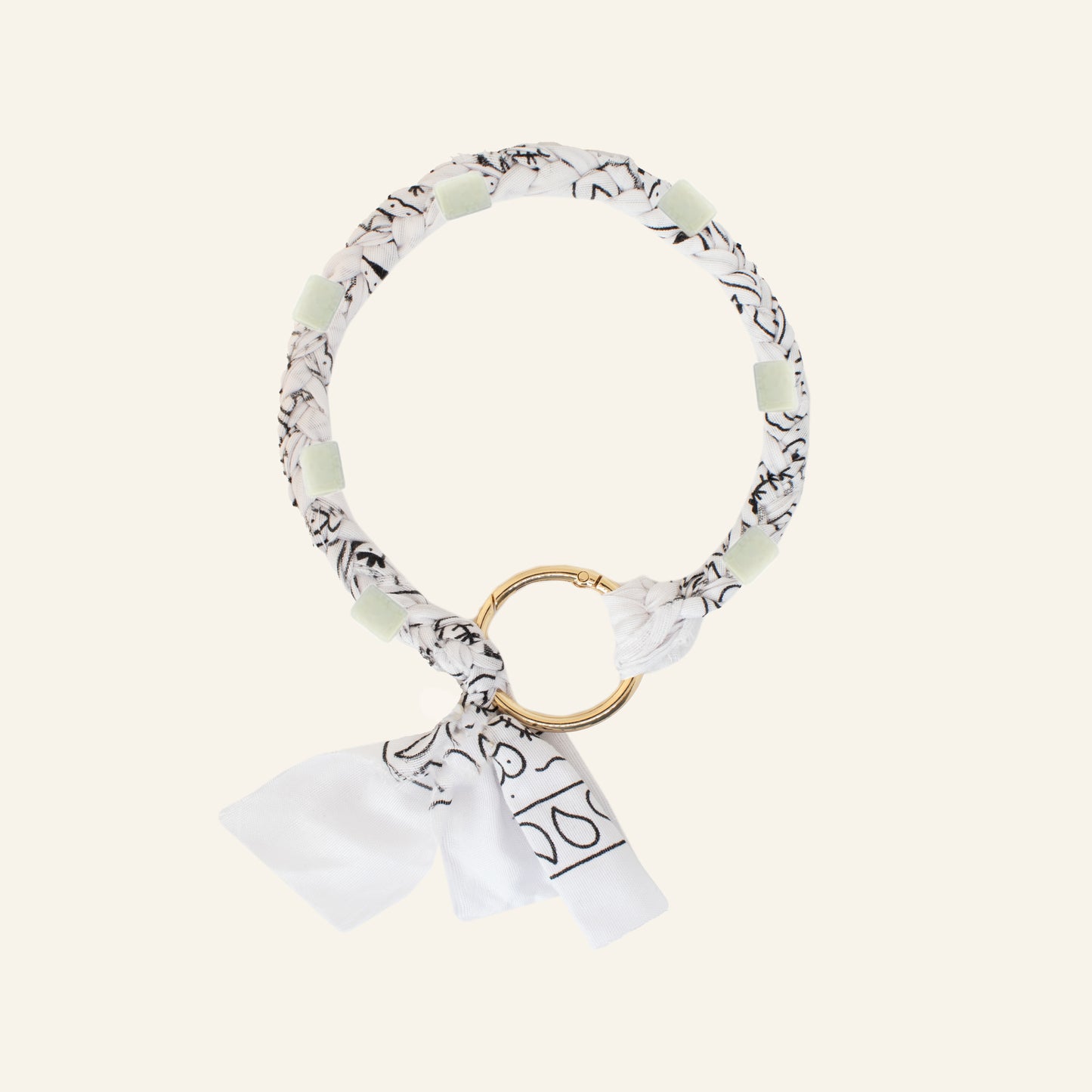 BANDANA INITIAL COLLAR WHITE/GOLD