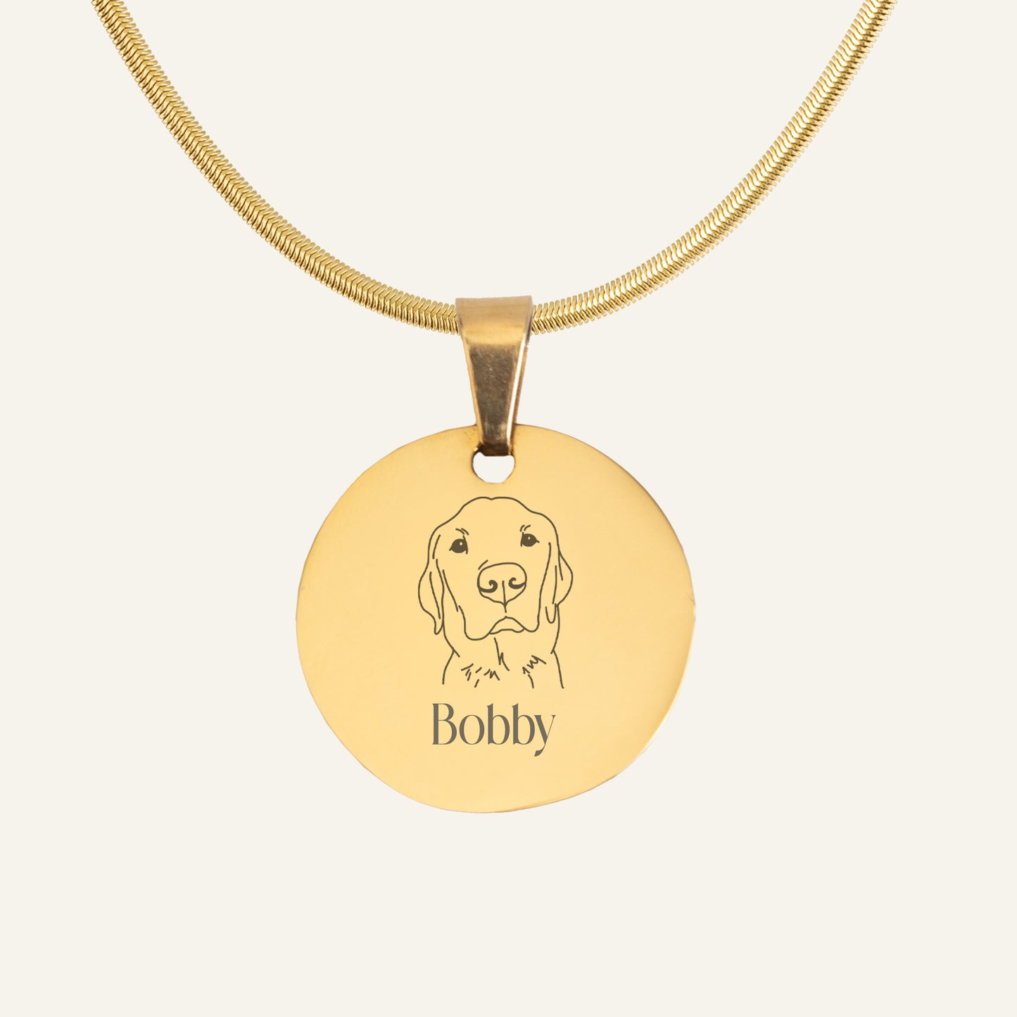 ENGRAVED NECKLACE WITH ILLUSTRATION #2 - GOLD