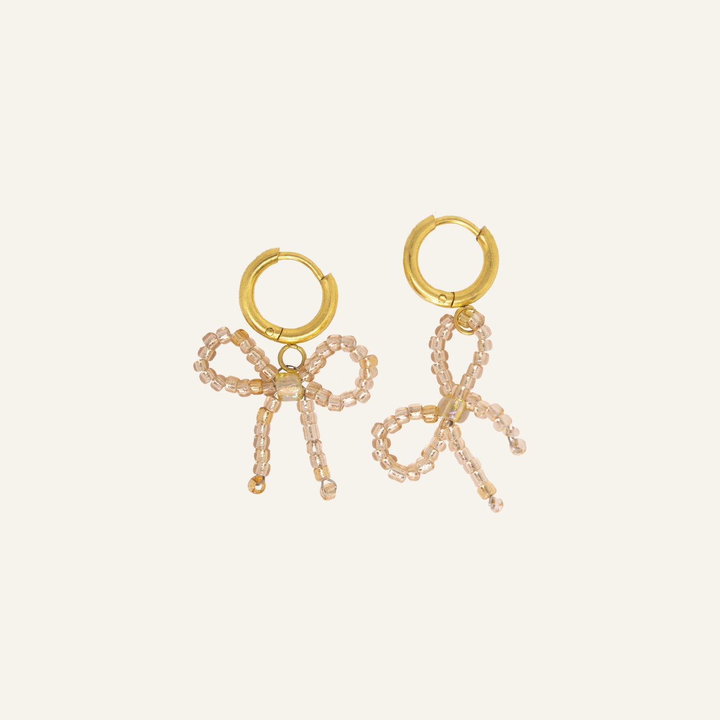 BOW BEADS CREOLEN GOUD