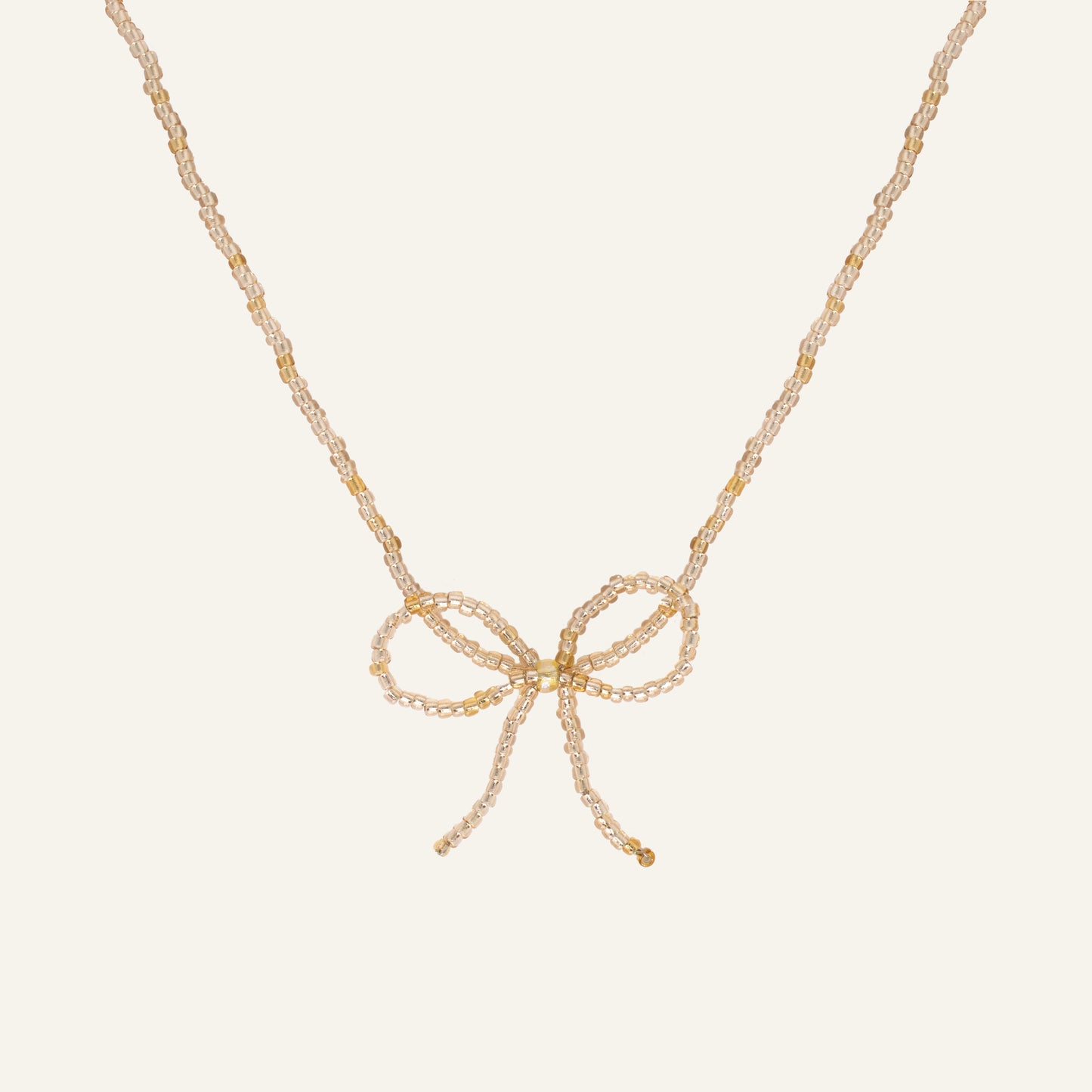 BOW BEADS KETTING GOUD