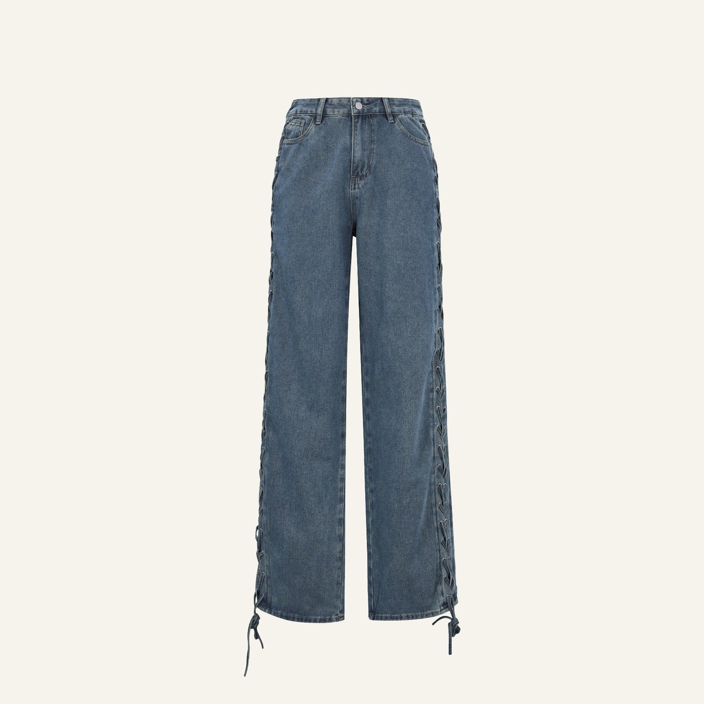 BRAIDED JEANS - BLAUW