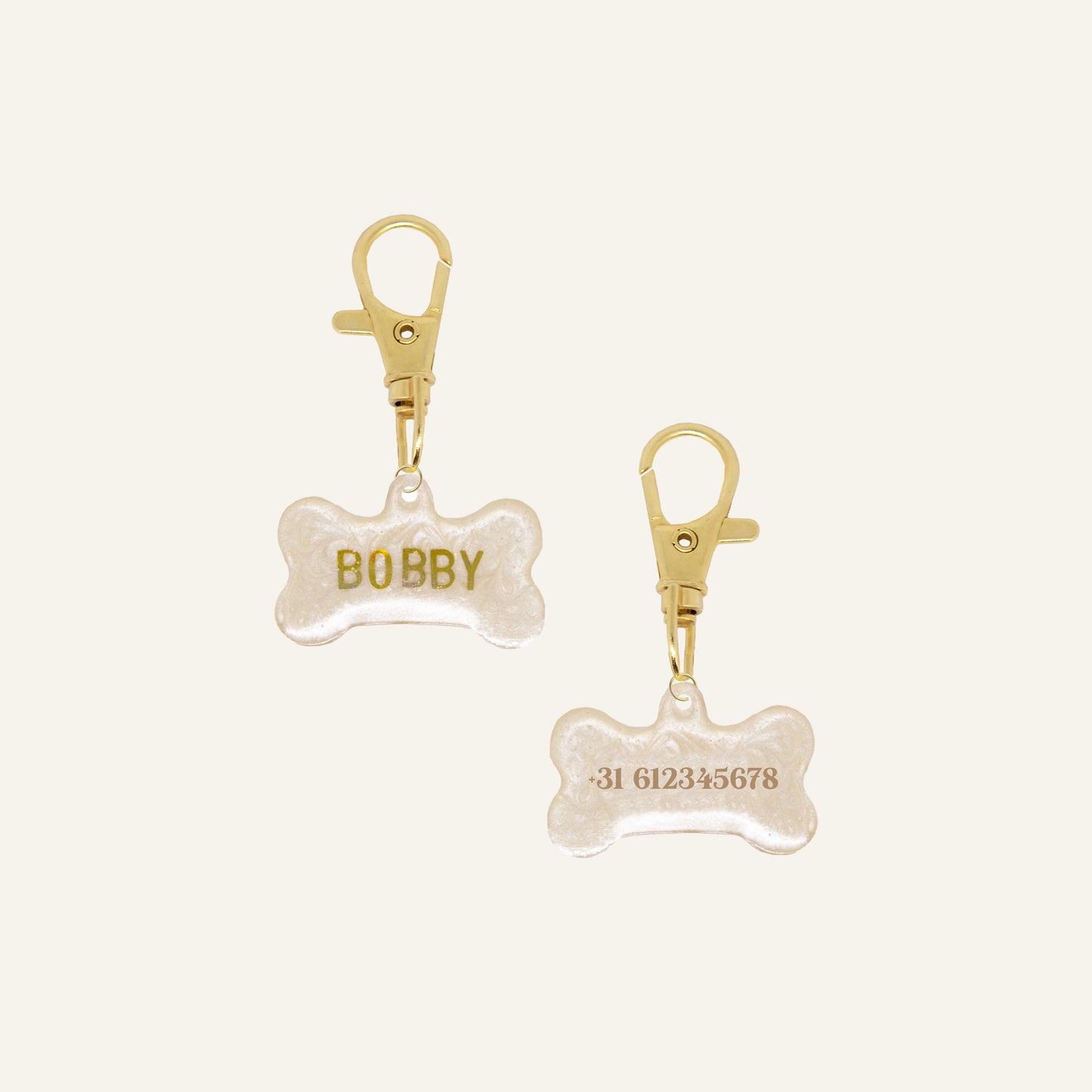 CUSTOM BONE TAG PEARLY