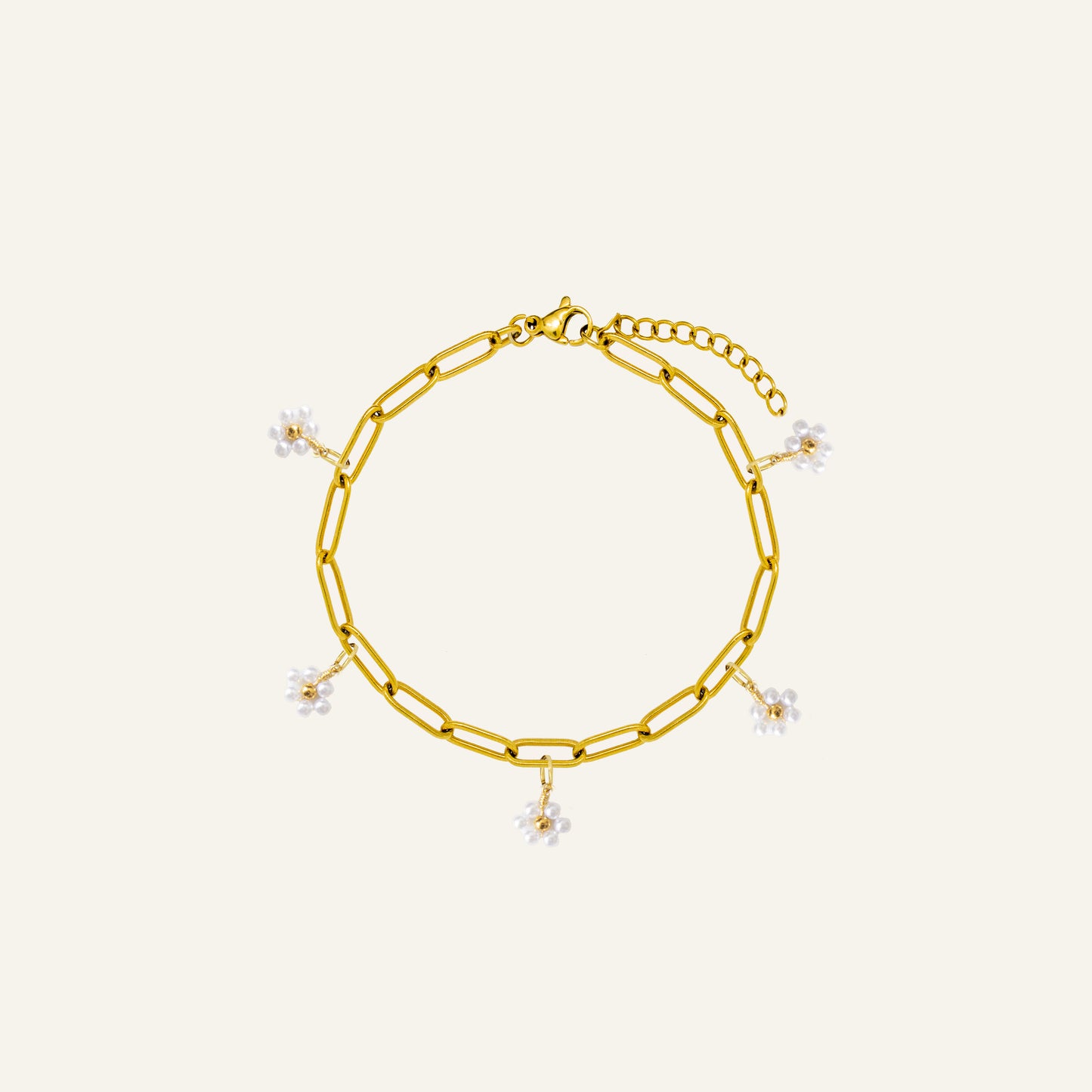 Custom Charm Bracelet Flower - Gold