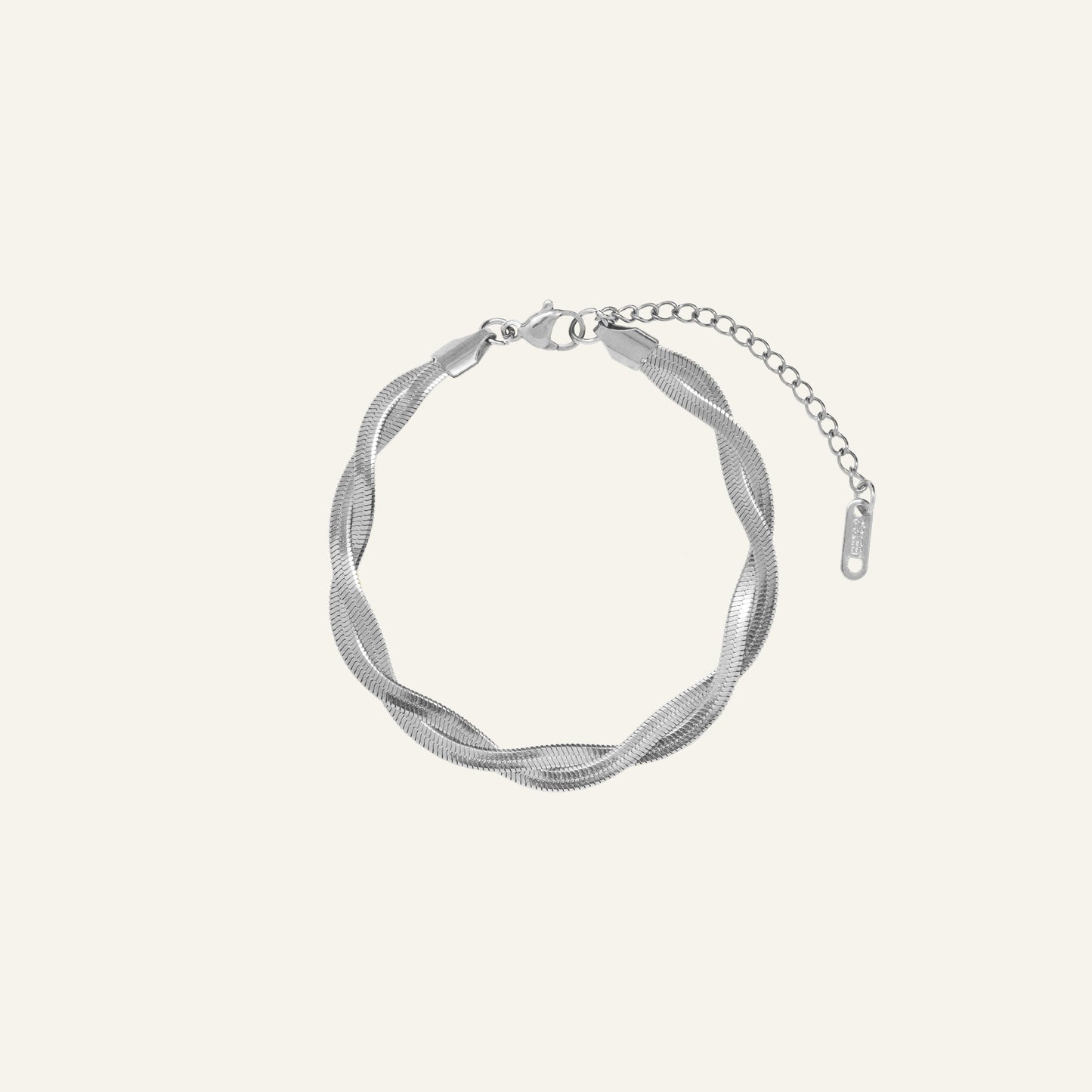 FLAT TWISTED ARMBAND ZILVER