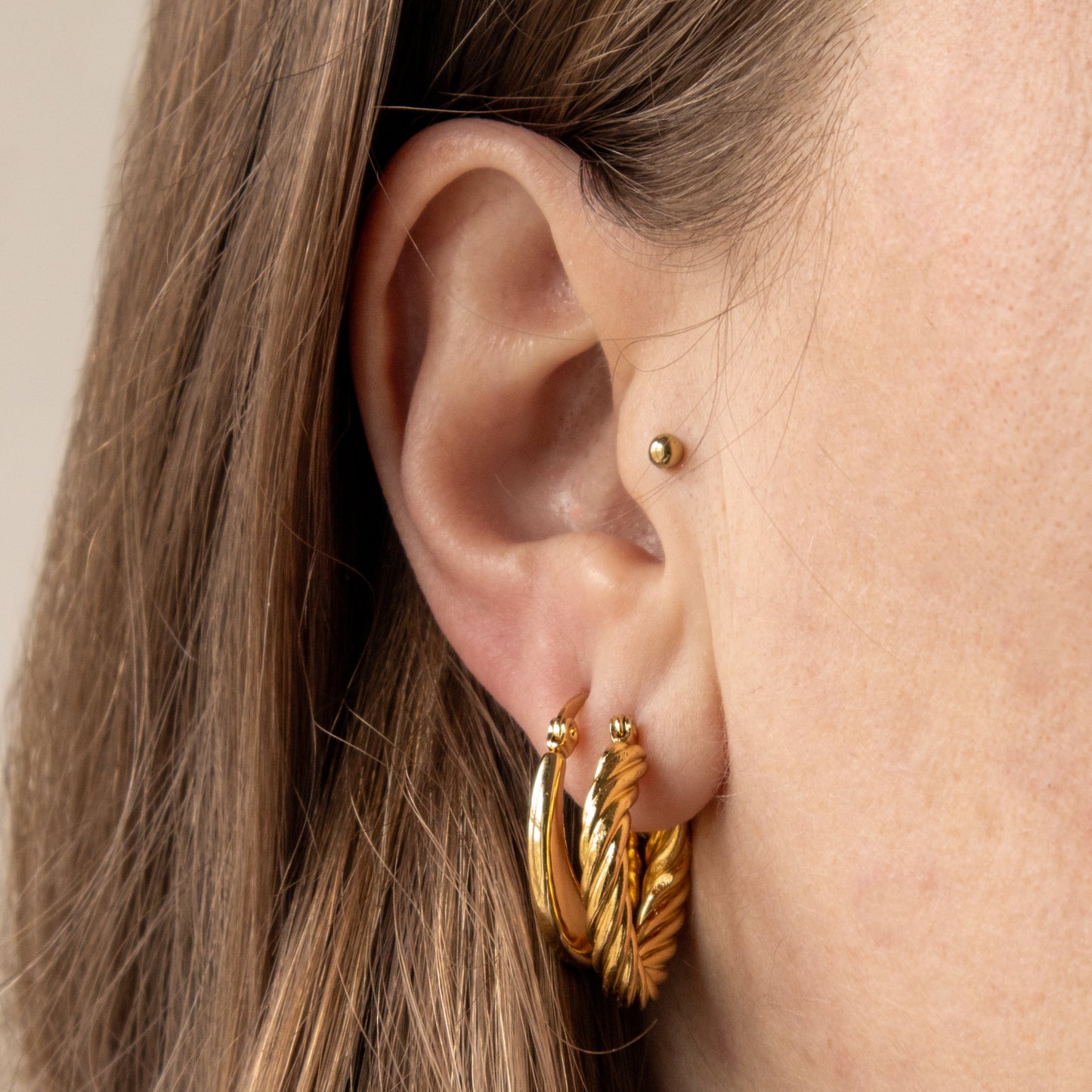 SWIRL HOOPS GOUD
