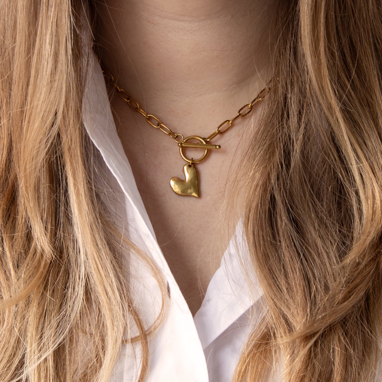HEART LOCK KETTING GOUD