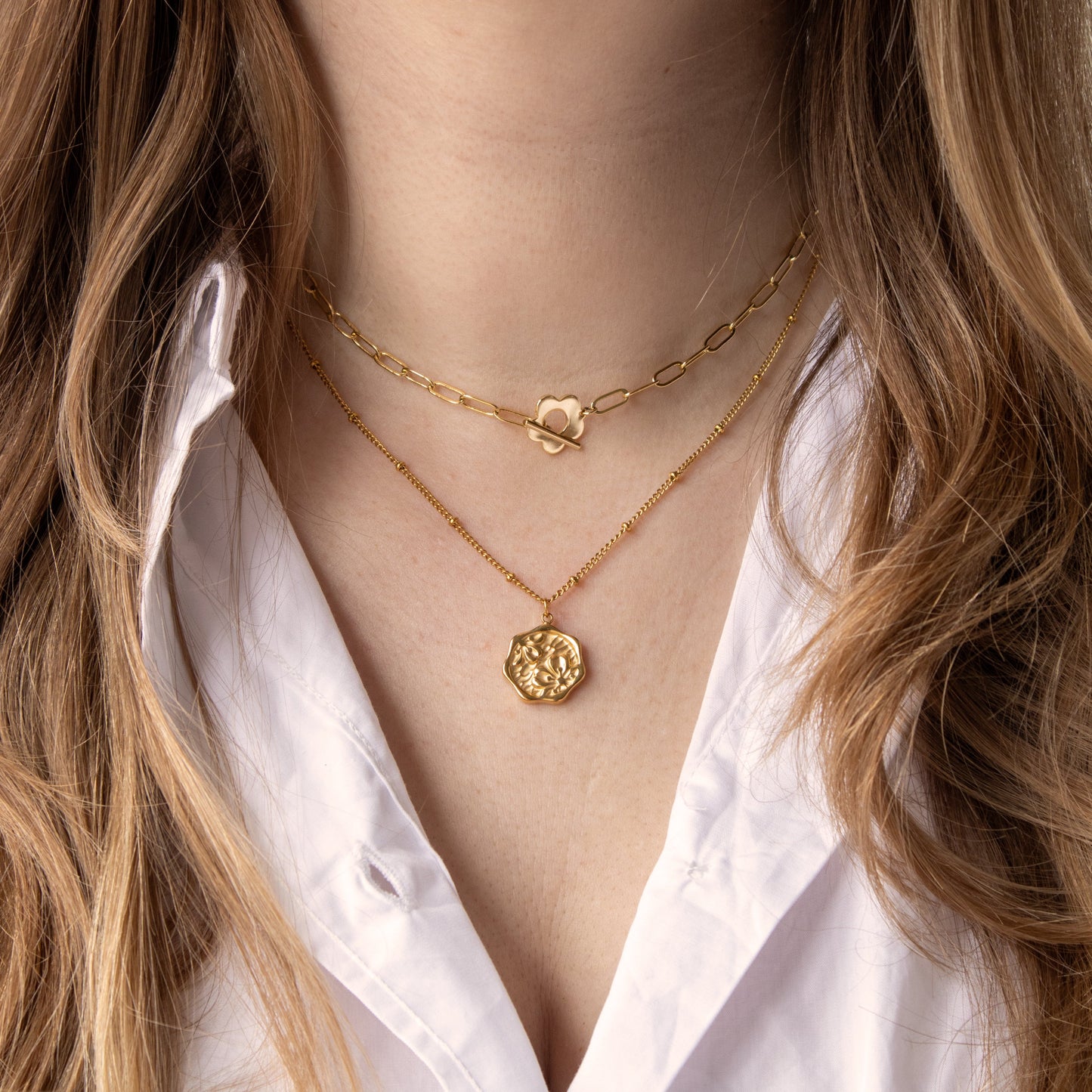 DAISY LOCK KETTING GOUD