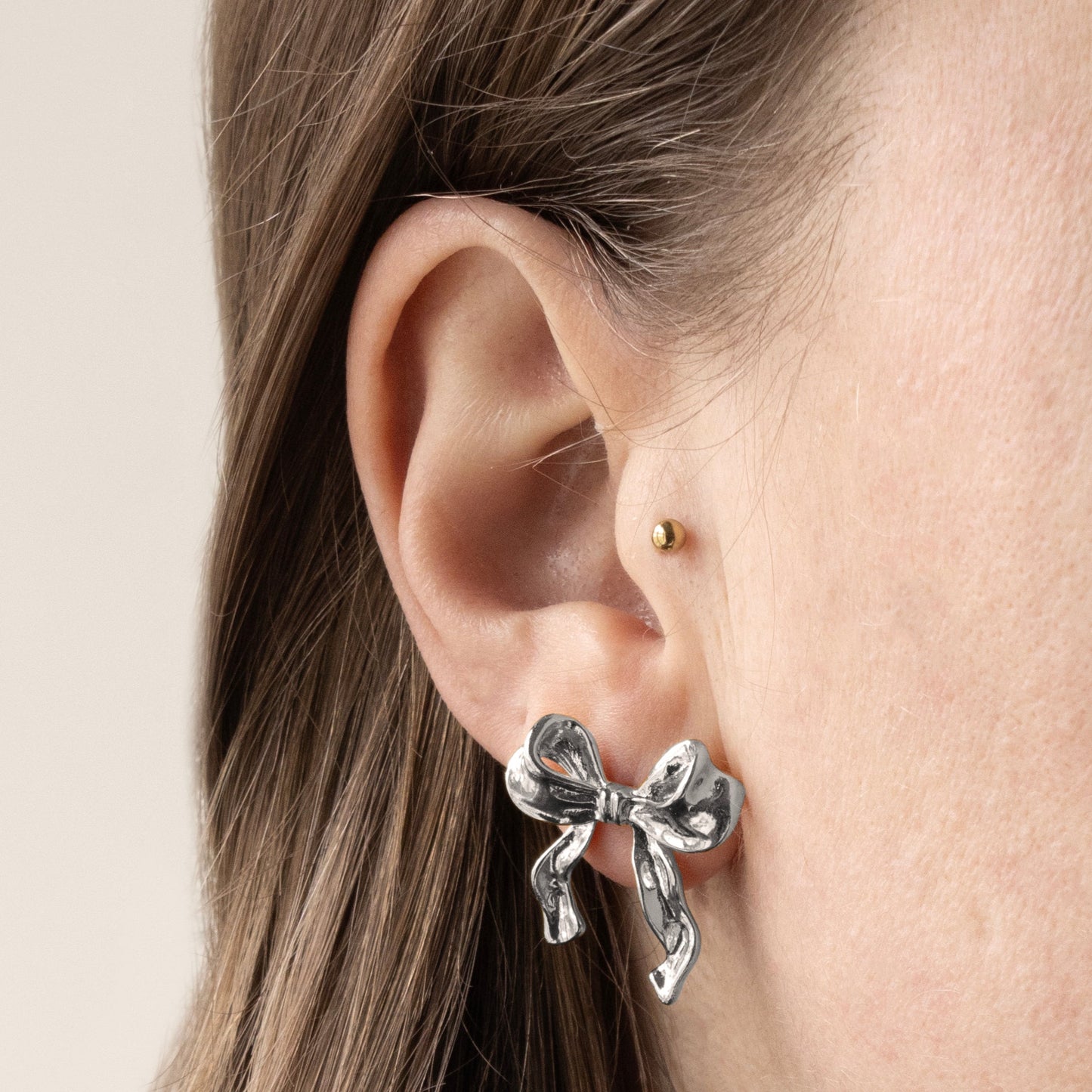 BOW EARRINGS SILVER