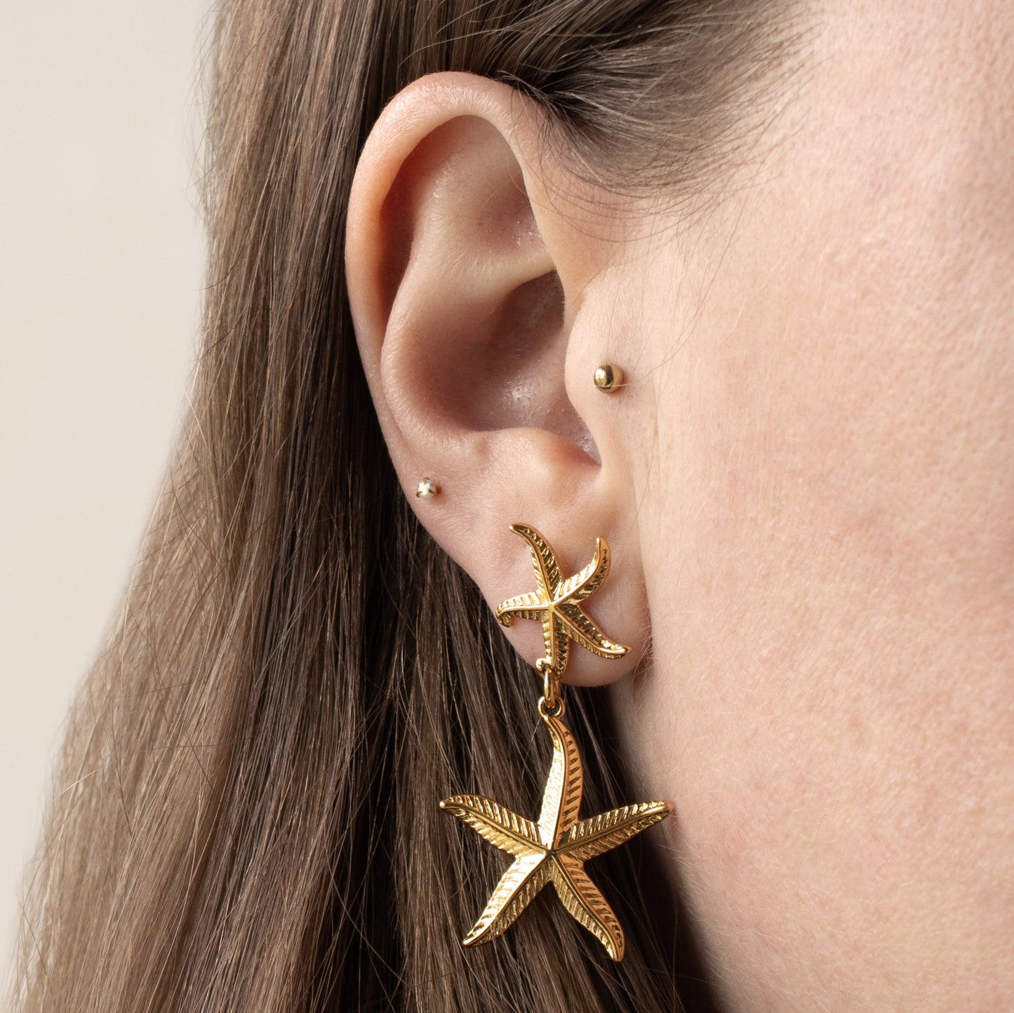 STARFISH OORBELLEN GOUD