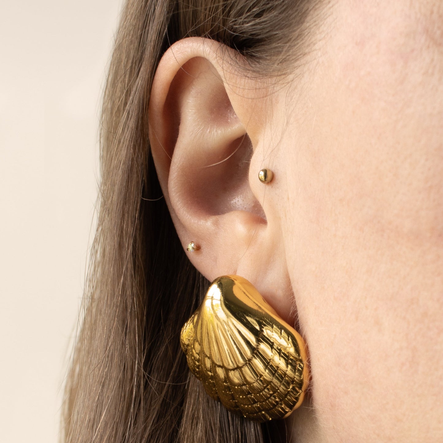 SHELL OORBELLEN GOUD