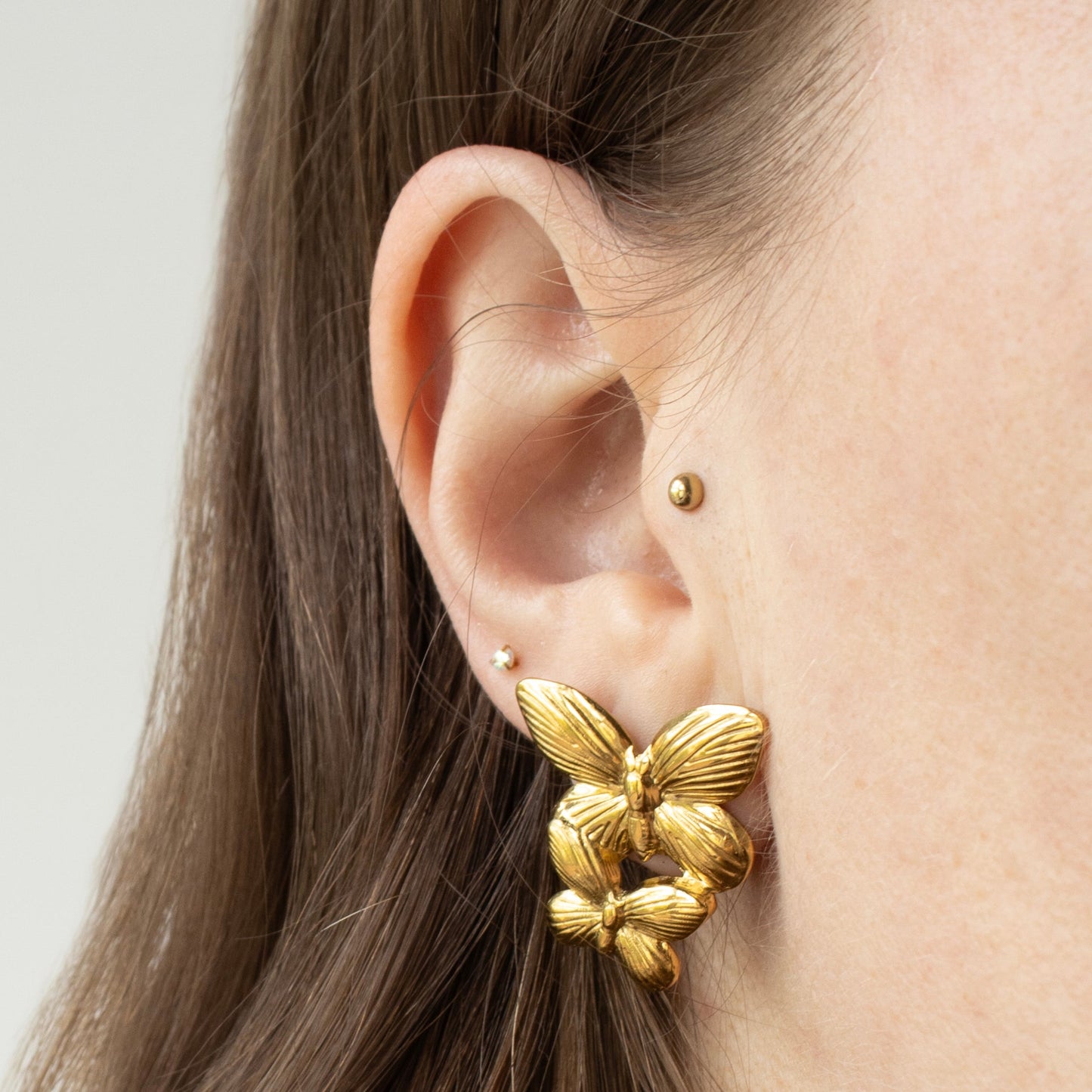 BUTTERFLY OORBELLEN GOUD