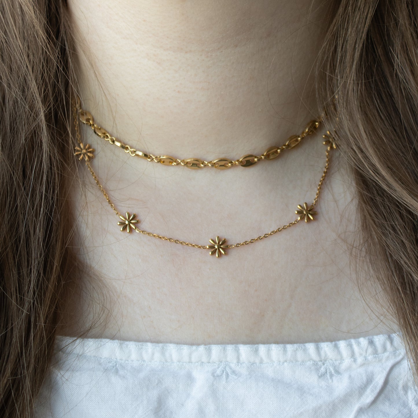 FLOWERS KETTING GOUD