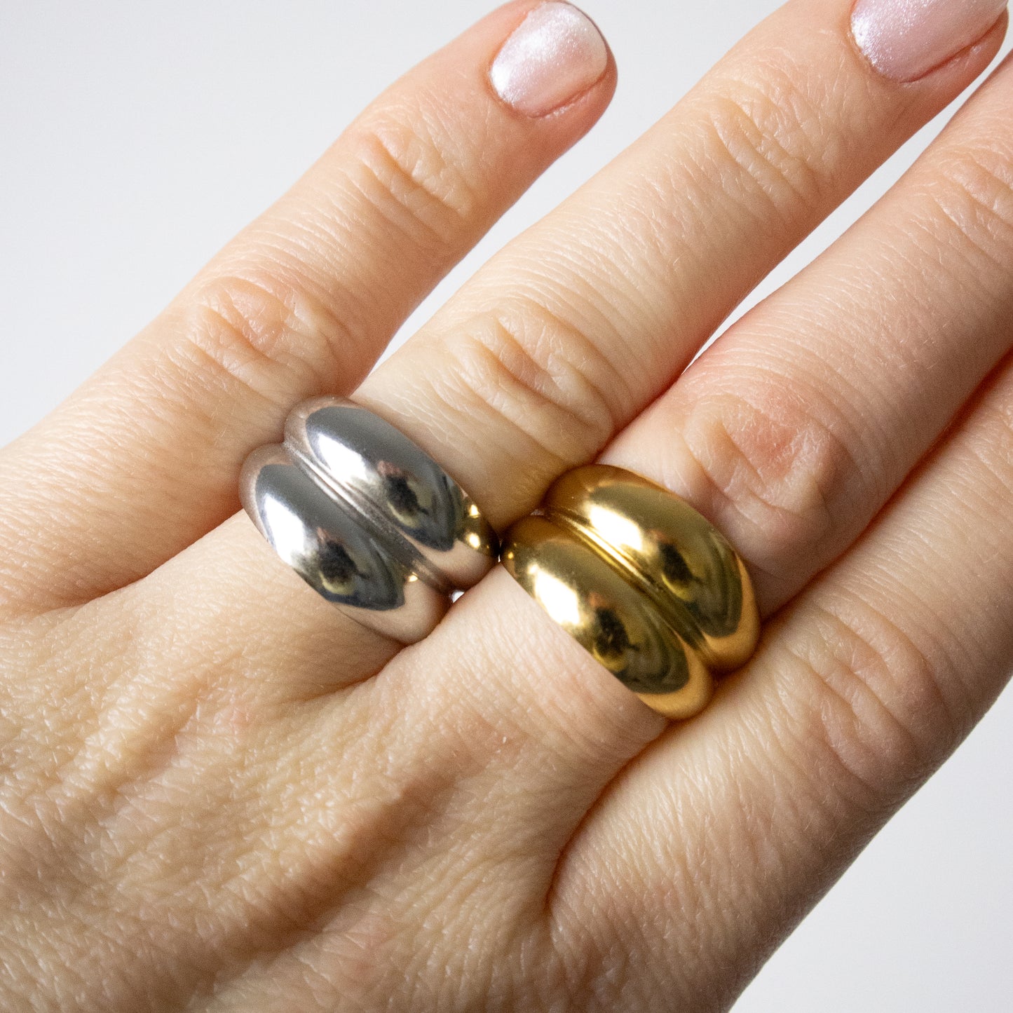 BOLD DOUBLE RING ZILVER
