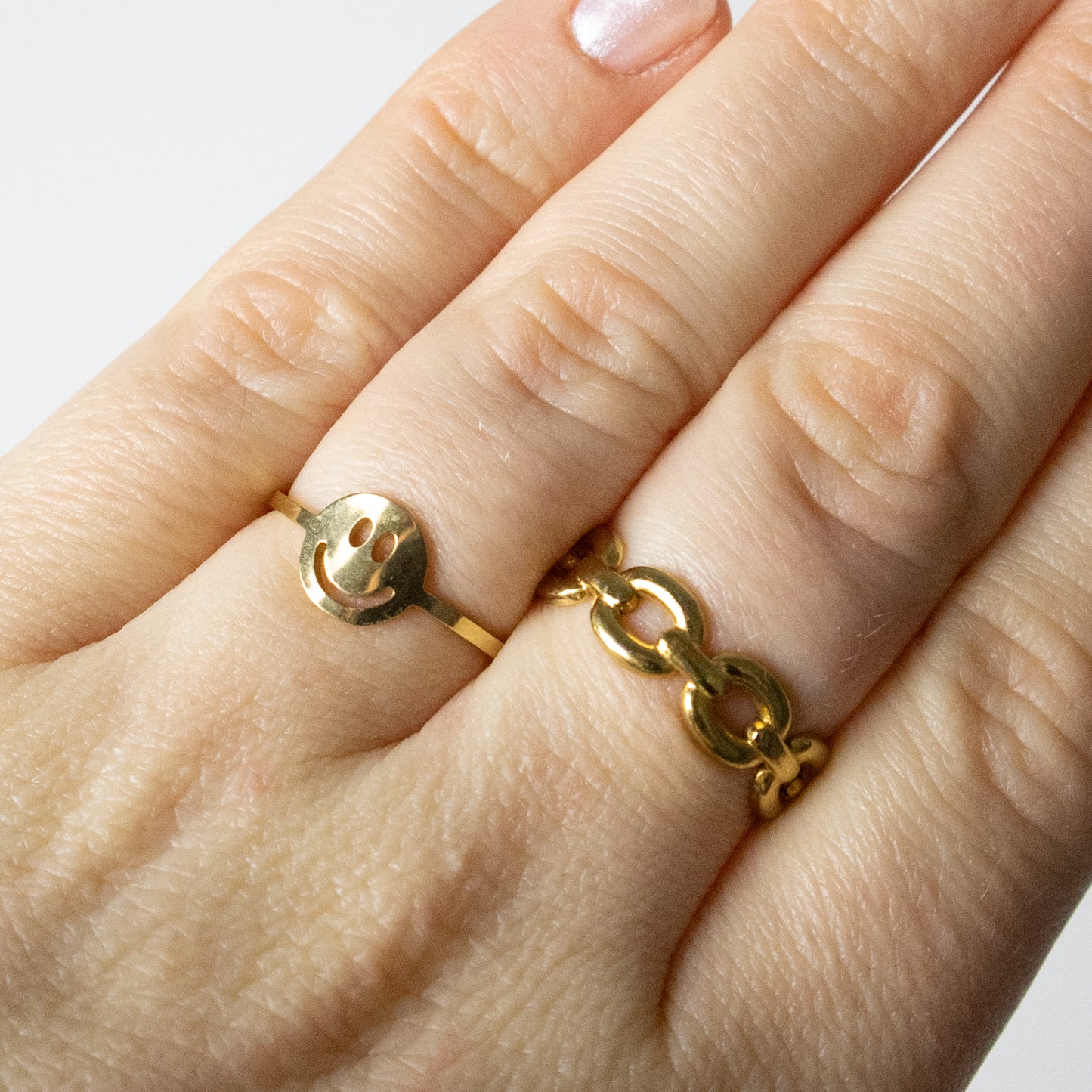 SMILEY RING GOUD