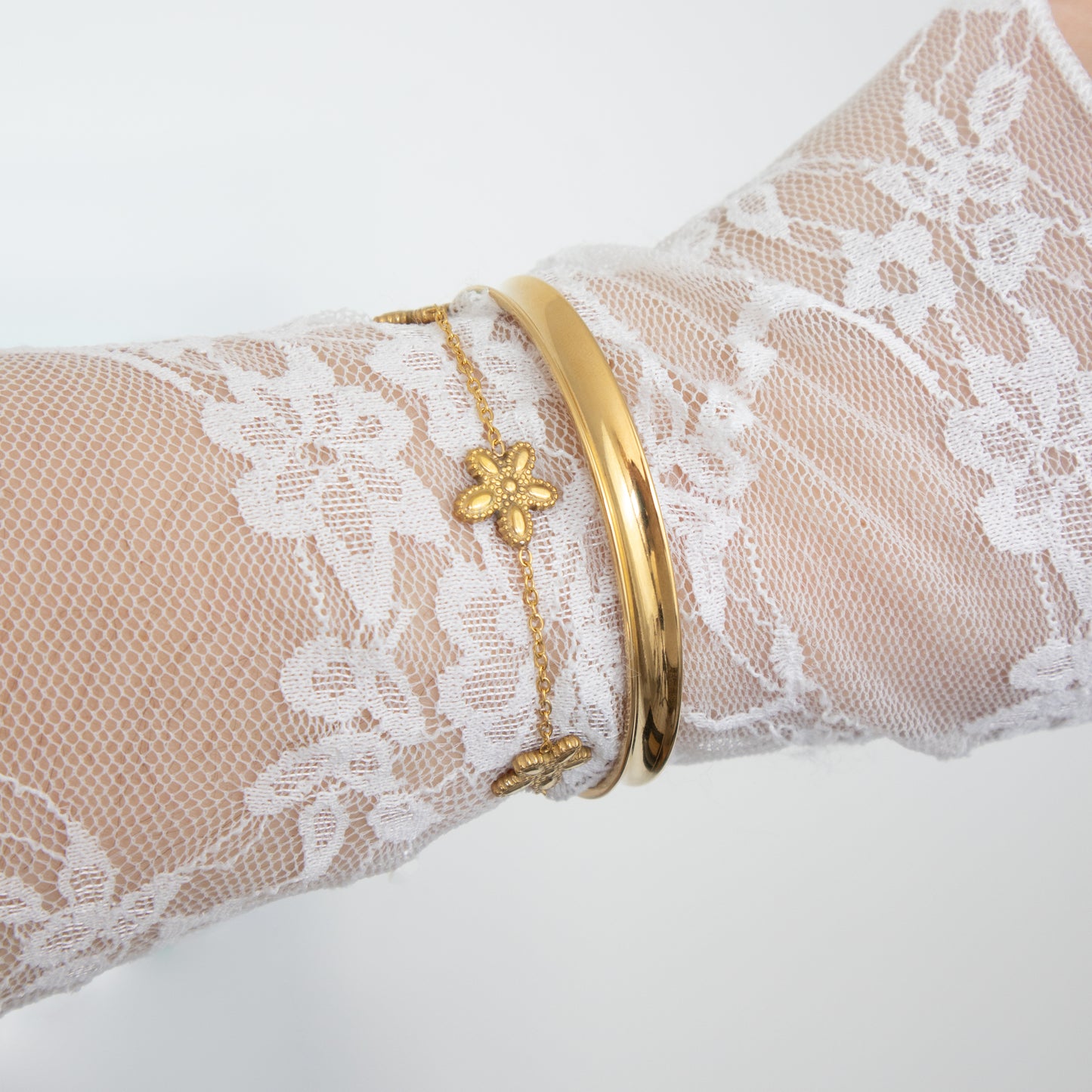FLORAL ARMBAND GOUD