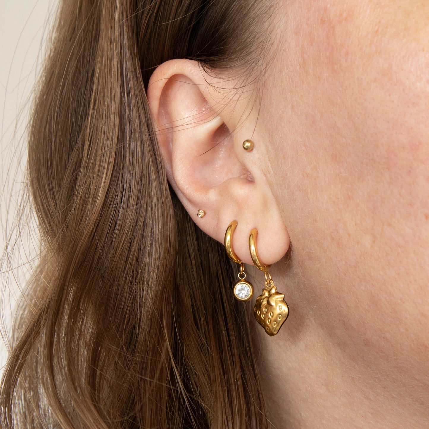 CUSTOM CHARM CREOLES - GOLD