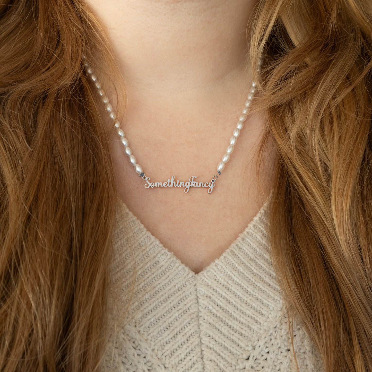 PEARLY NAAMKETTING ZILVER