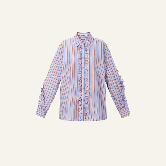 RUFFLE STRIPED BLOUSE