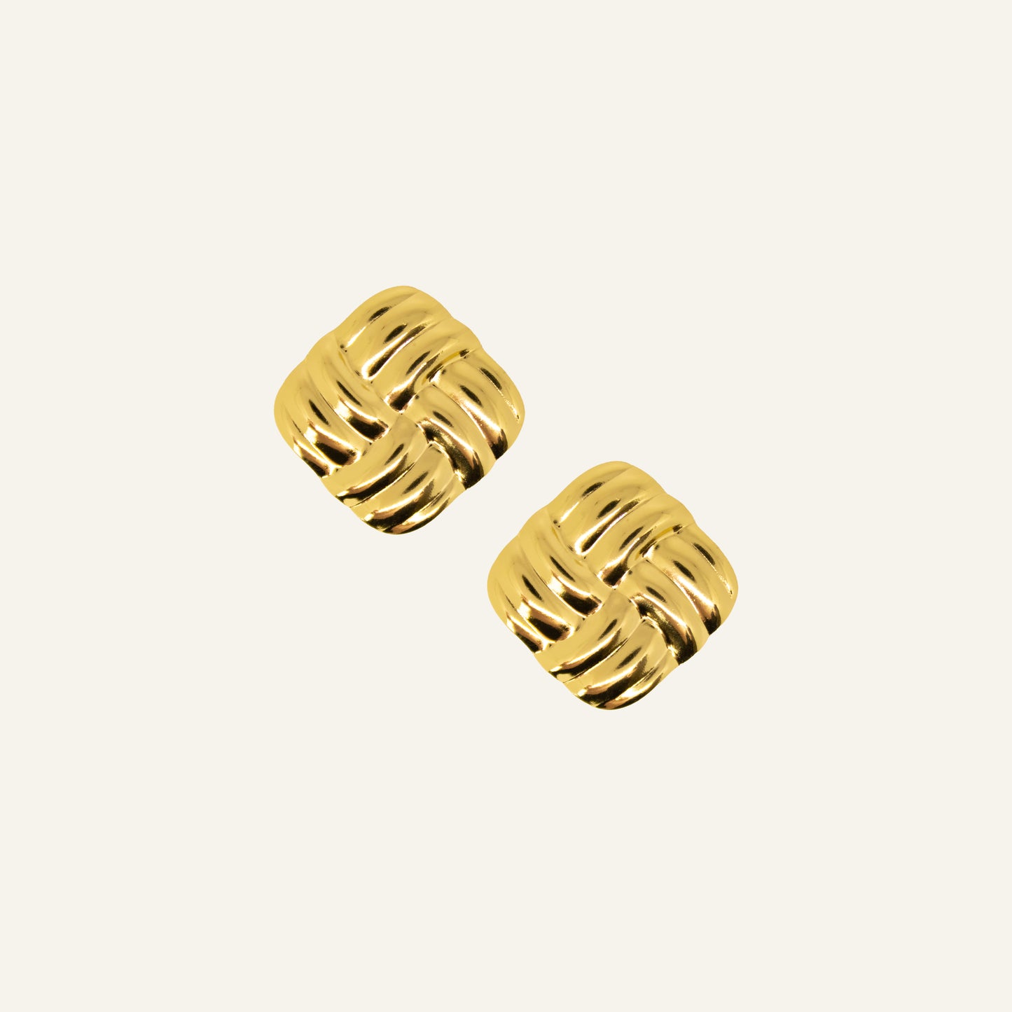 SQUARE OORBELLEN GOUD