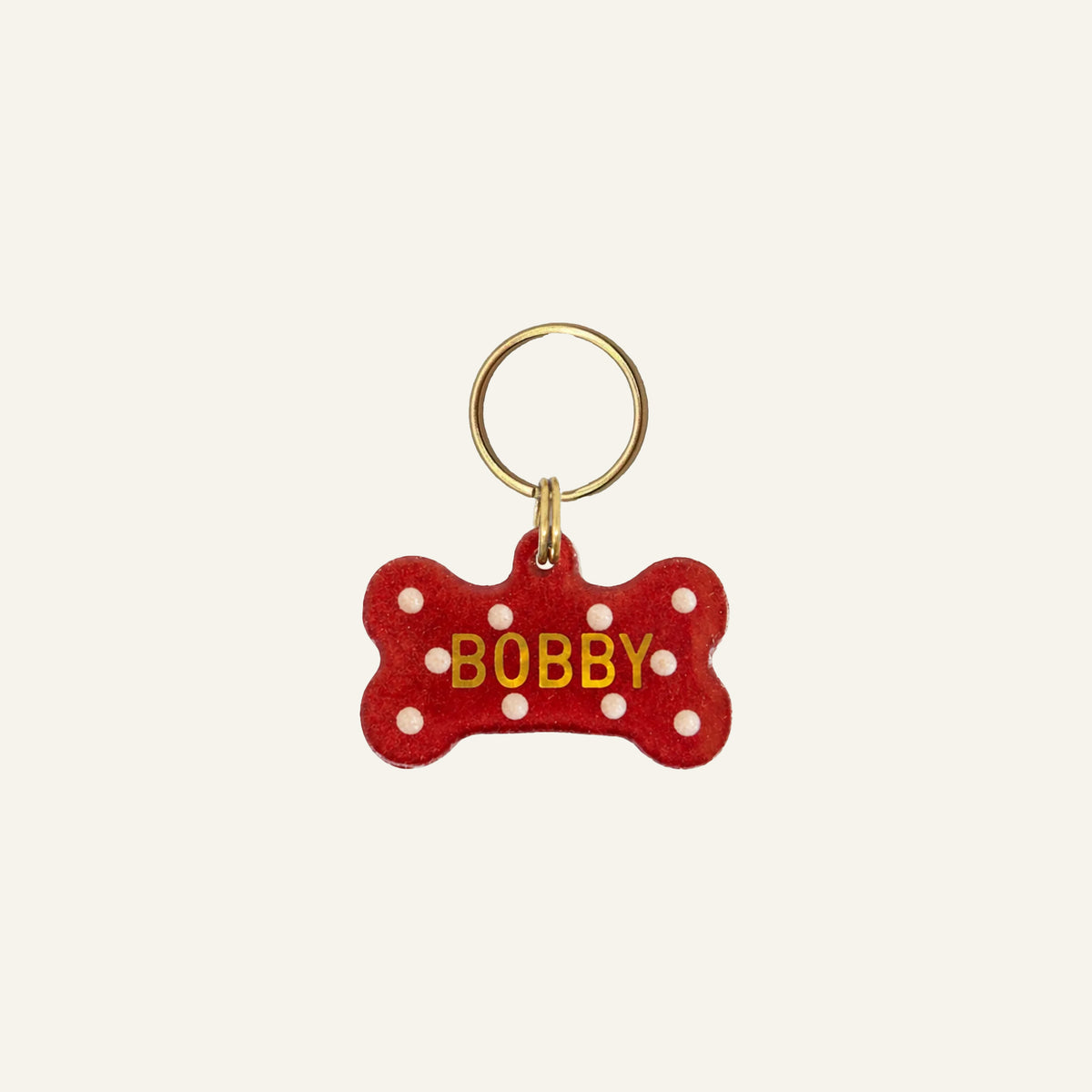 CUSTOM BONE NAME TAG - POLKADOTS