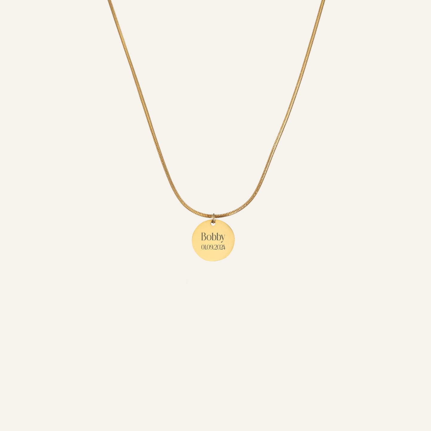 ENGRAVED NECKLACE WITH ILLUSTRATION #1 - GOLD