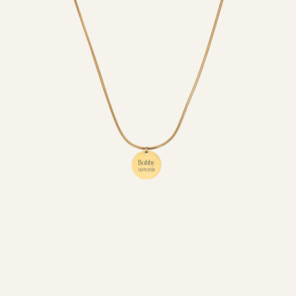ENGRAVED NECKLACE WITH ILLUSTRATION #1 - GOLD