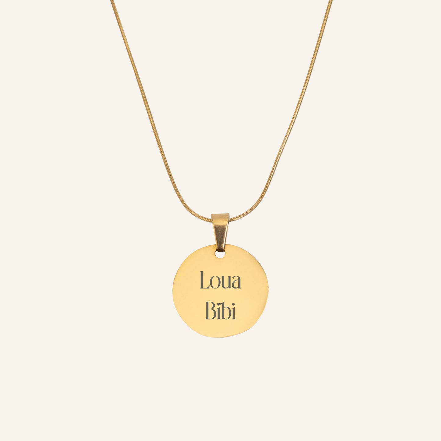 ENGRAVED NECKLACE WITH ILLUSTRATION #1 - GOLD