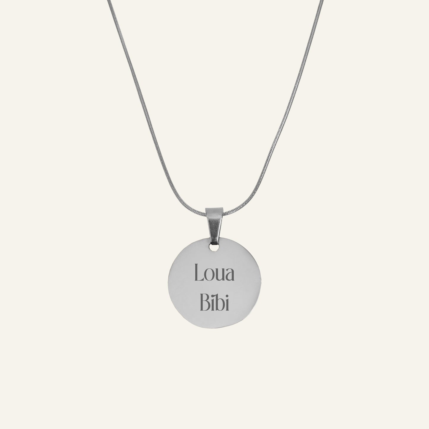 GEGRAVEERDE KETTING ROND - ZILVER