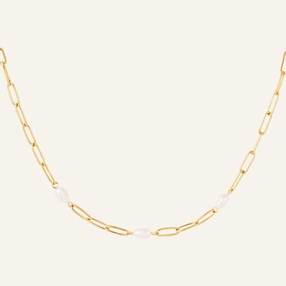 3 PEARL NECKLACE - GOLD
