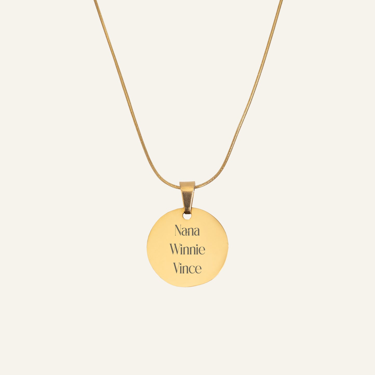 ENGRAVED NECKLACE WITH ILLUSTRATION #1 - GOLD