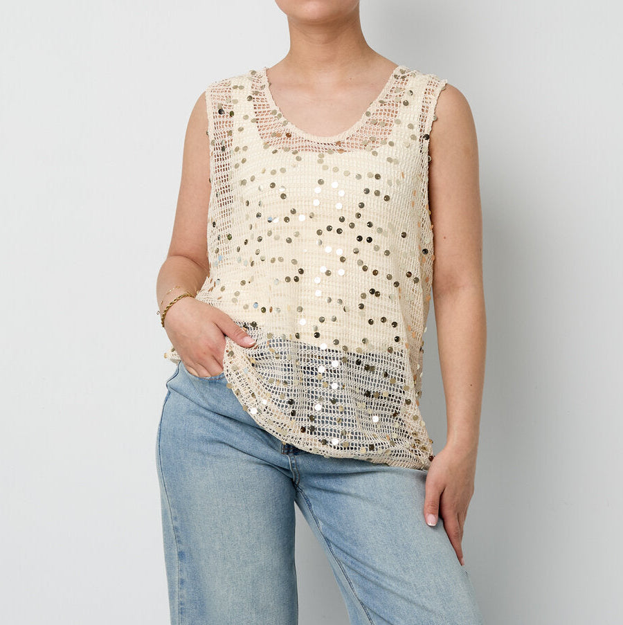 CROCHET GLITTER TOP