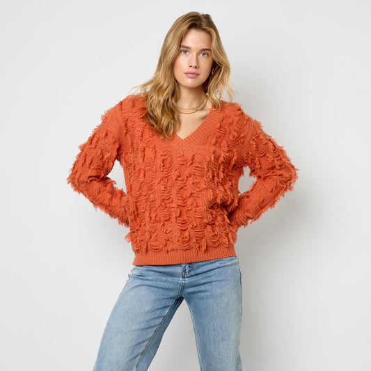 FRINGE V KNIT - ORANJE
