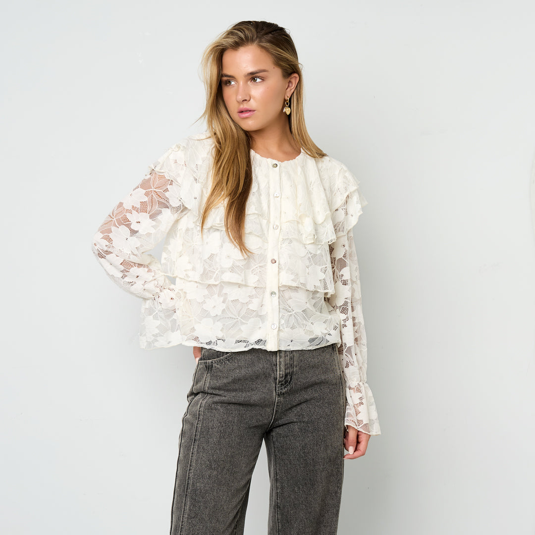 RUFFLE LACE BLOUSE