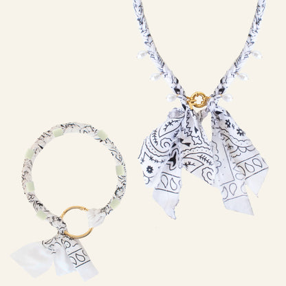 BANDANA KETTING SET - WIT