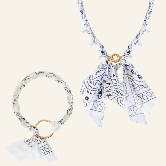 BANDANA KETTING SET - WIT