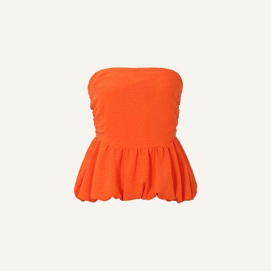 BANDEAU PEPLUM TOP - ORANJE