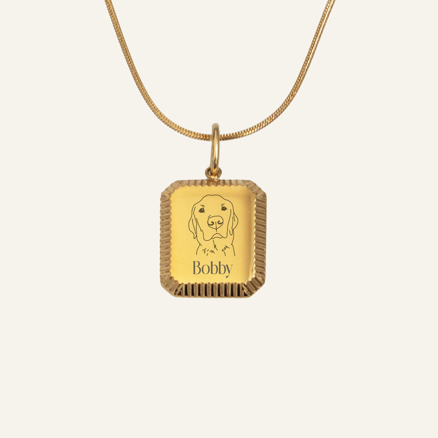 GEGRAVEERDE KETTING MET ILLUSTRATIE #1 - GOUD