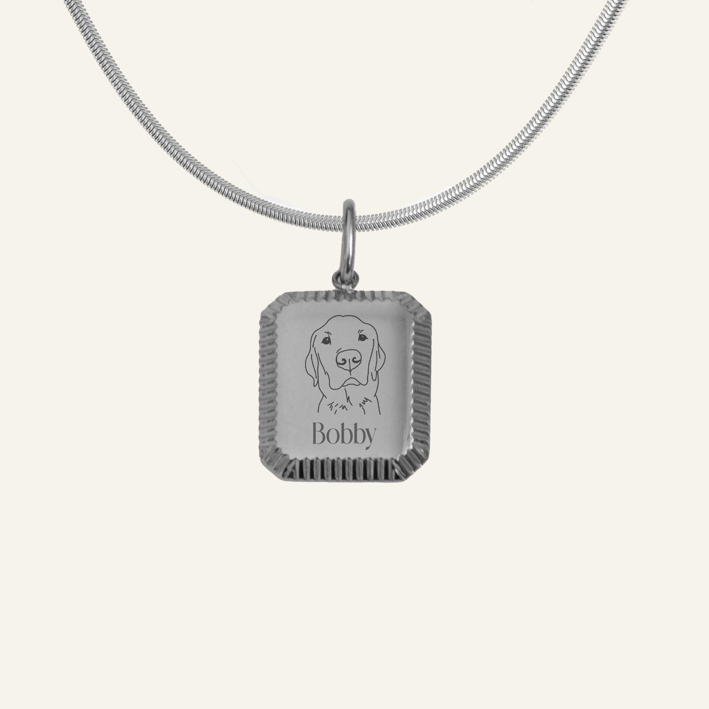 ENGRAVED NECKLACE WITH ILLUSTRATION #1 - SILVER