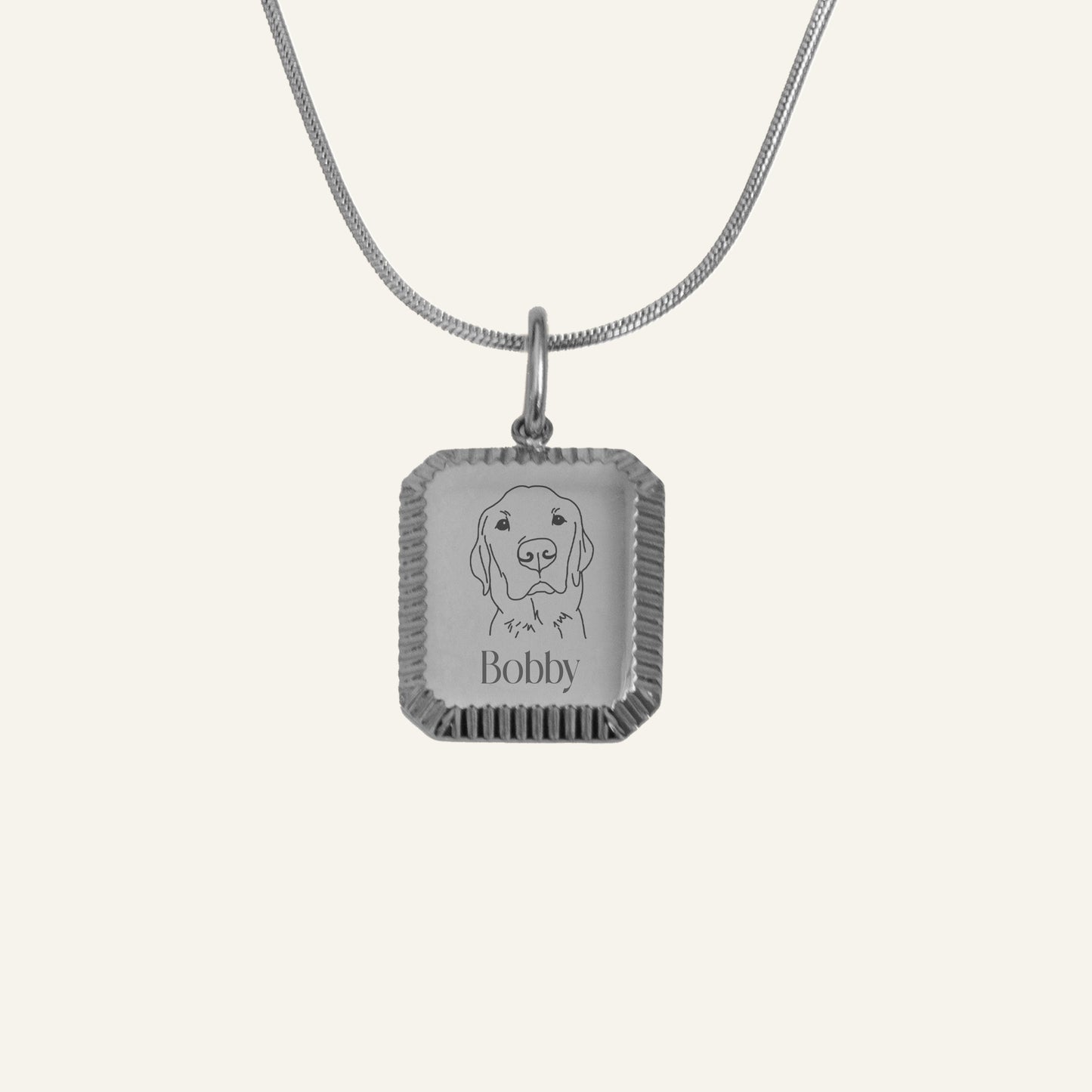 ENGRAVED NECKLACE WITH ILLUSTRATION #1 - SILVER