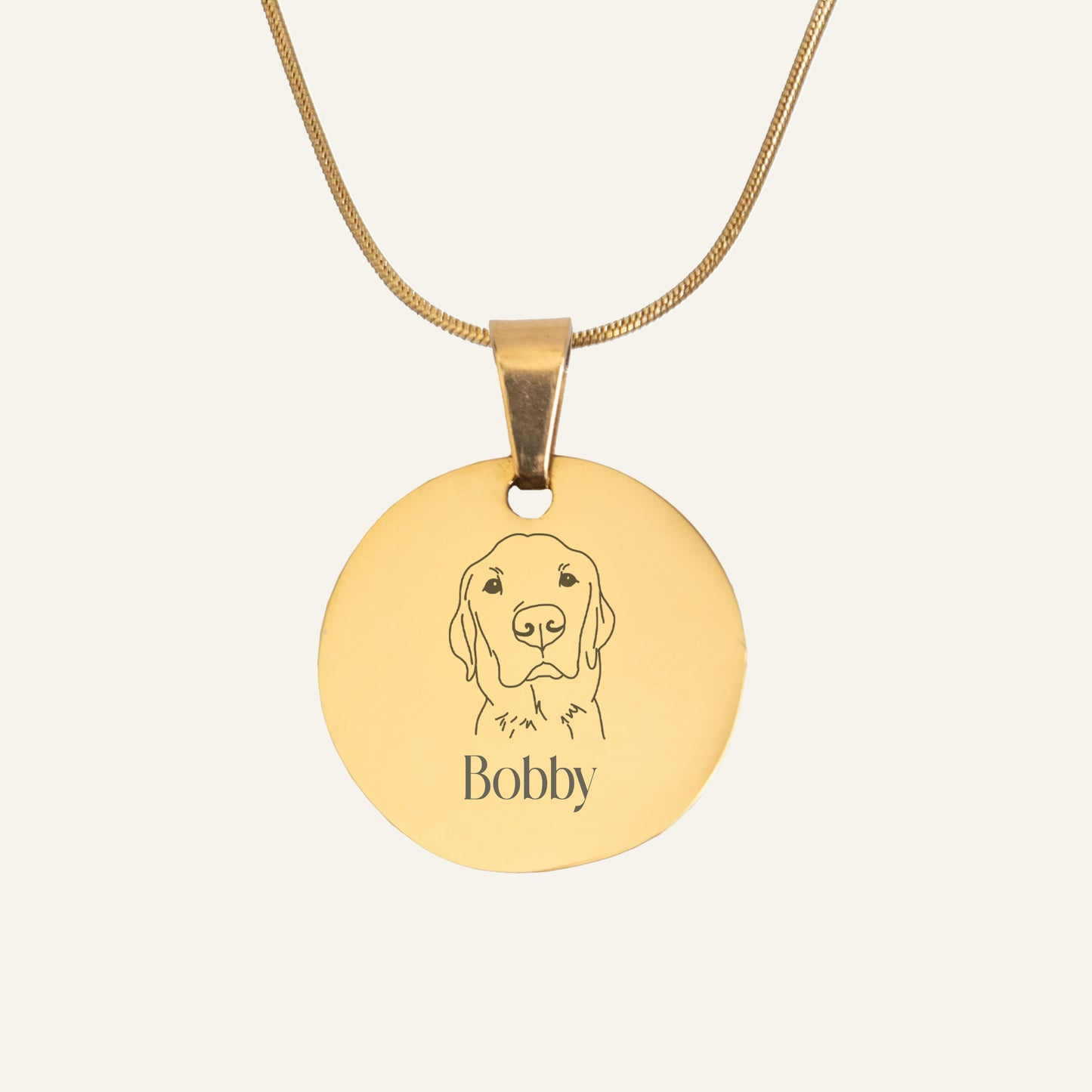 ENGRAVED NECKLACE WITH ILLUSTRATION #2 - GOLD