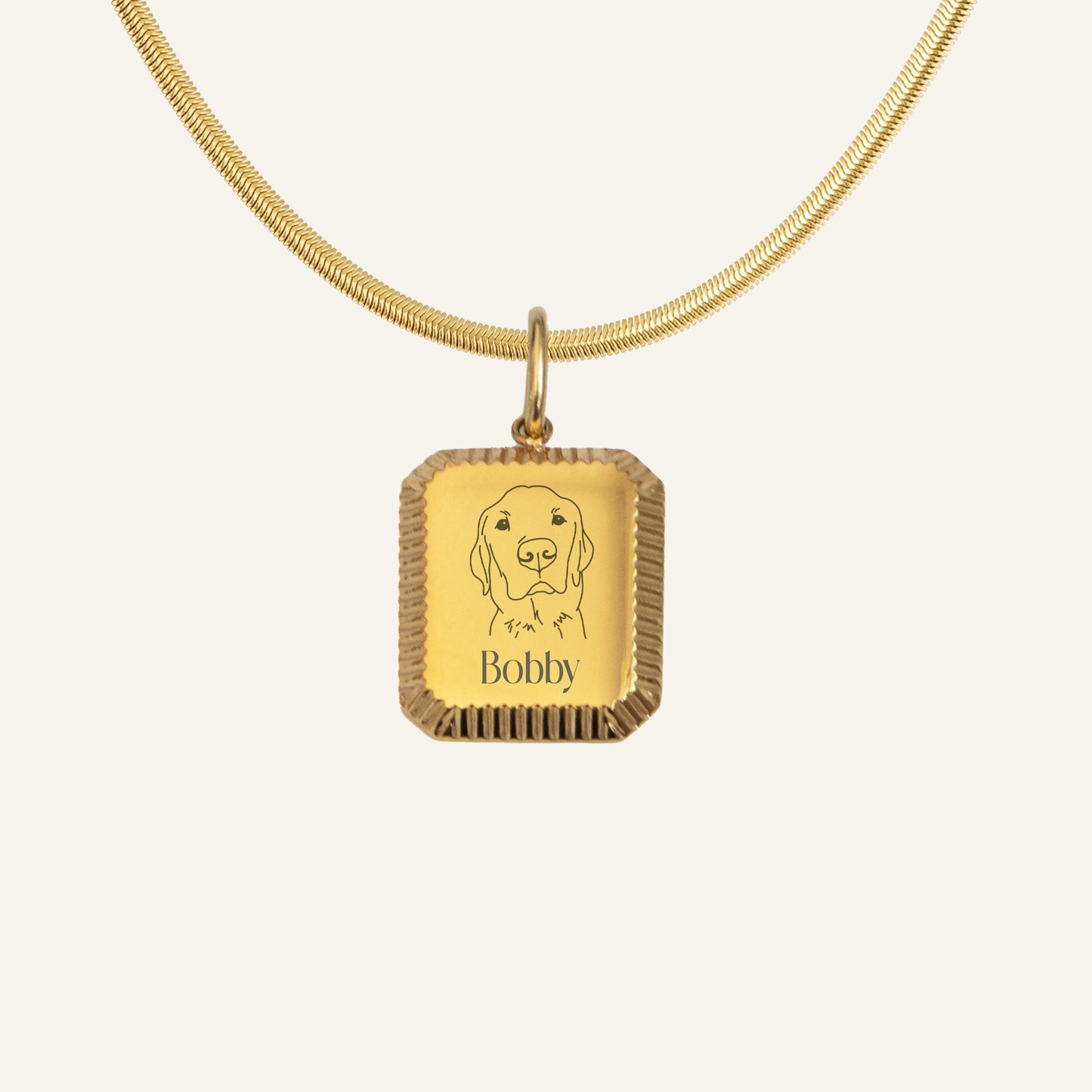 GEGRAVEERDE KETTING MET ILLUSTRATIE #1 - GOUD