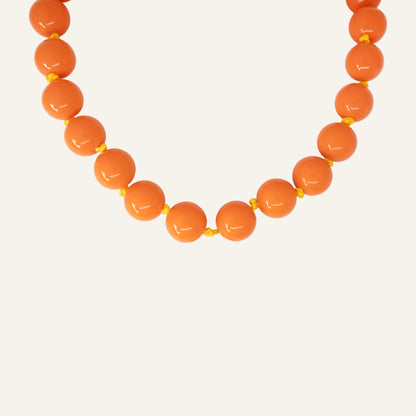 BIG BEADS NECKLACE - ORANGE/GOLD
