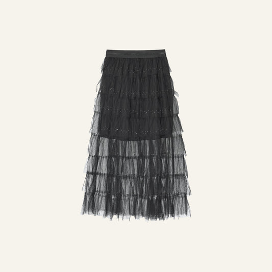 BOHO STUDS SKIRT - ZWART