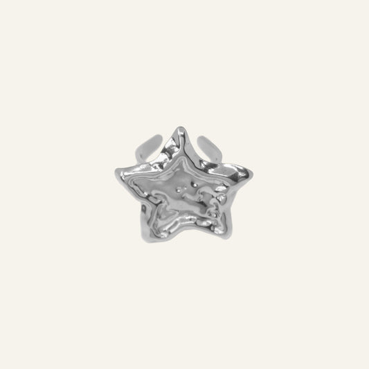 BOLD STAR RING ZILVER