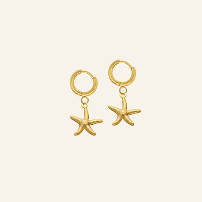 CUSTOM CHARM EARRINGS STARFISH - GOLD