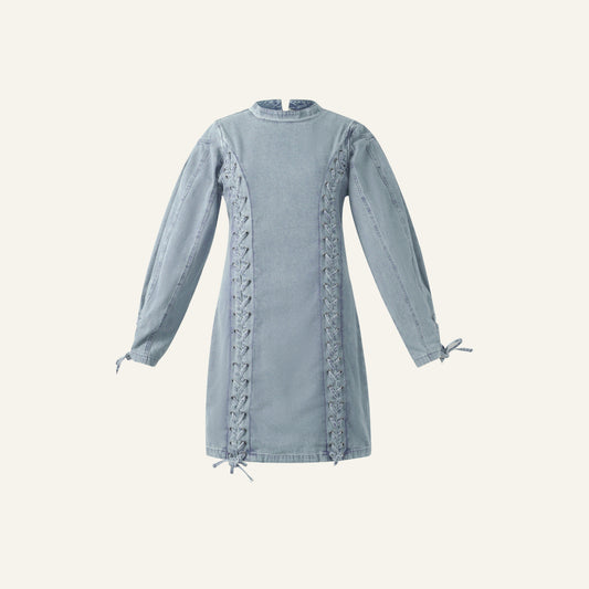 BRAIDED JURK - BLAUW