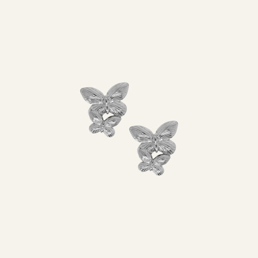 BUTTERFLY OORBELLEN ZILVER