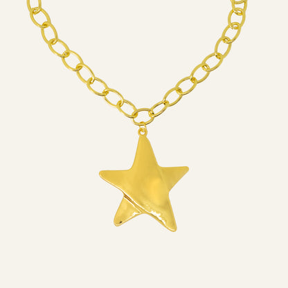 Chunky Star Necklace - Gold