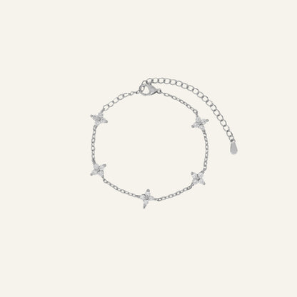 CLOVER ZIRKONIA ARMBAND - ZILVER